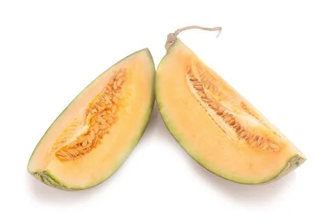 Melon isolated on white Stock Photos