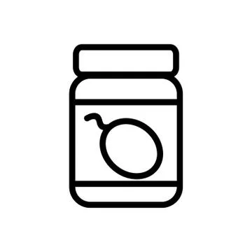Melon jam in jar icon vector outline illustration Illustrazione stock