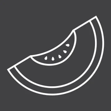 Melon line icon, fruit and diet, vector graphics Stock Illustration