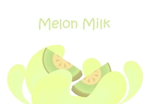 Melon milk background Stock Illustration
