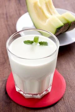 Melon milk drink Stock Photos