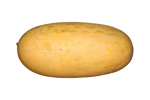 Melon oblong on a white background. Stock Photos