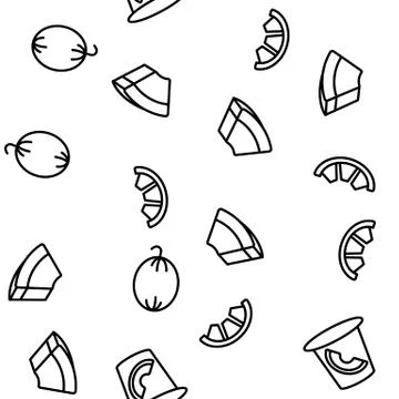 Melon Organic Fruit Vector Seamless Pattern イラスト素材