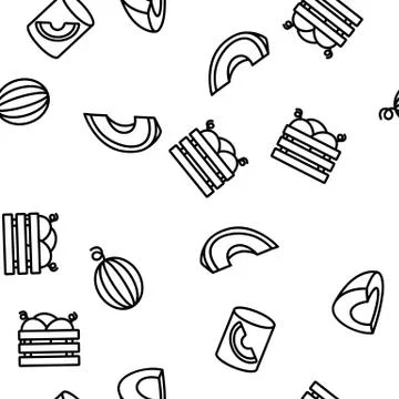 Melon Organic Fruit Vector Seamless Pattern Stock Illustration