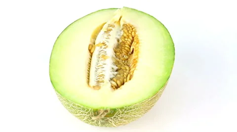 Melon rotates on a white background loop Stock Footage 40418251