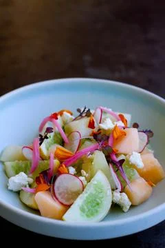 Melon Salad vertical Stock Photos