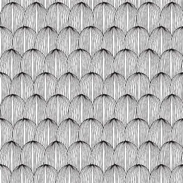 Melon seamless pattern in black and white イラスト素材