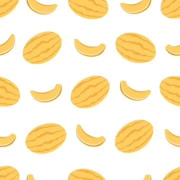 Melon seamless pattern. Healthy and organic food. Stock Illustration