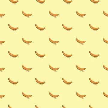 Melon seamless pattern. Vegan organic eco fruit background. vector illustrati Stock Illustration