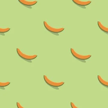 Melon seamless pattern. Vegan organic eco fruit background. vector illustrati Stock Illustration