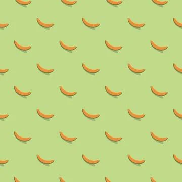 Melon seamless pattern. Vegan organic eco fruit background. vector illustrati Stock Illustration