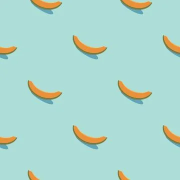Melon seamless pattern. Vegan organic eco fruit background. vector illustrati Stock Illustration