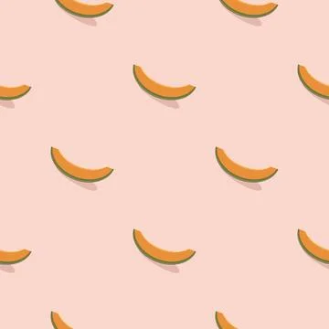 Melon seamless pattern. Vegan organic eco fruit background. vector illustrati Illustrazione stock