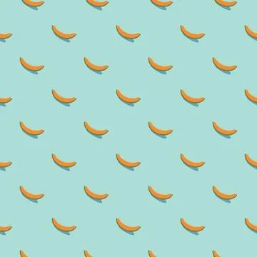 Melon seamless pattern. Vegan organic eco fruit background. vector illustrati 库存插图