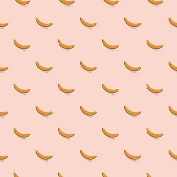 Melon seamless pattern. Vegan organic eco fruit background. vector illustrati 库存插图