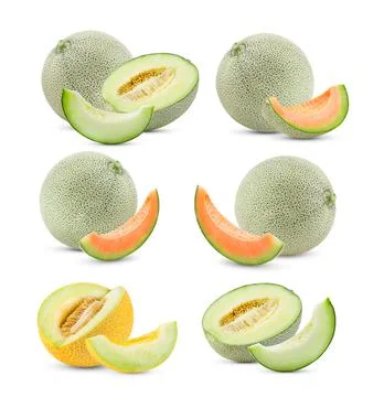 Melon slice isolated Stock Photos
