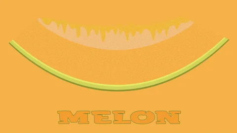 Melon slice logo on a yellow background with the inscription Stock Footage 148020020
