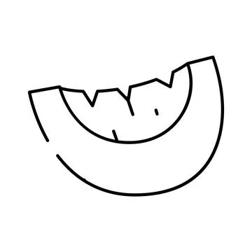 Melon slice simple linear fruit icon design Stock Illustration