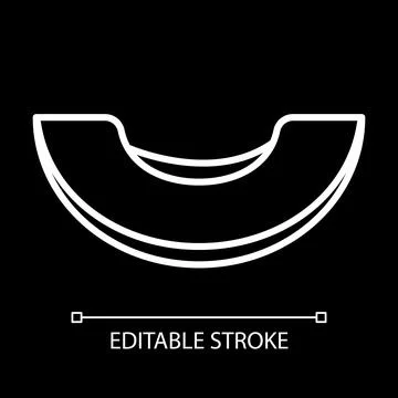 Melon slice white linear icon for dark theme Stock Illustration
