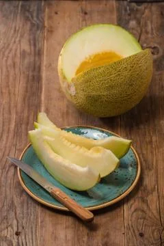 Melon slices Stock Photos