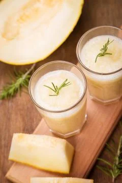 Melon smoothie Foto stock