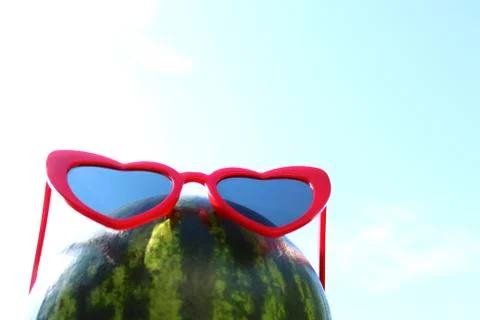 Melon with sunglasses Stock Photos