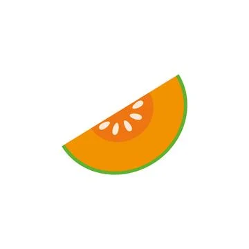 Melon vector. melon on white background. logo design. symbol. Stock Illustration