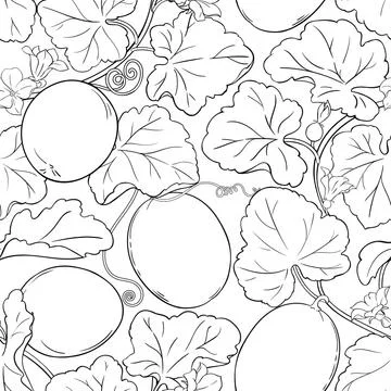 Melon vector pattern Illustrazione stock