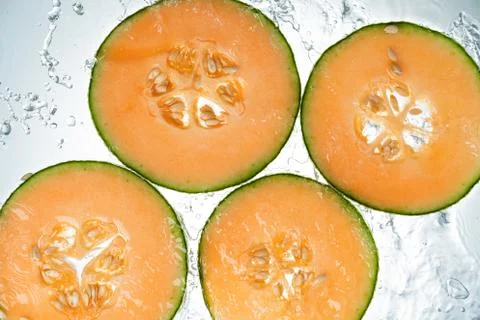Melon Water Splash Foto stock