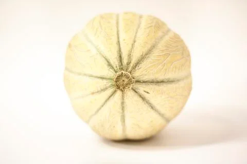 Melon on a white background with a piece of text Stock Photos