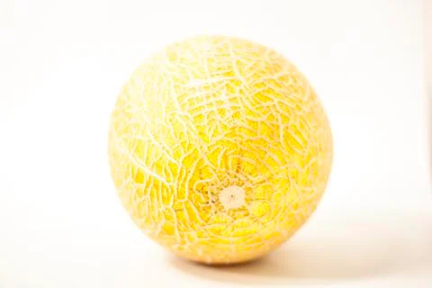 Melon on a white background with a piece of text Foto stock