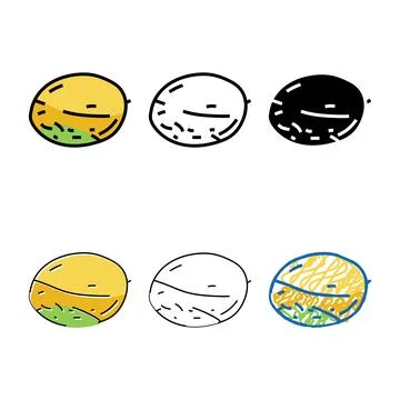 Melon yellow color icon vector minimal イラスト素材