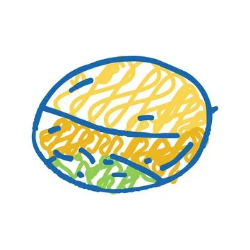 Melon yellow icon doodle illustration Stock Illustration