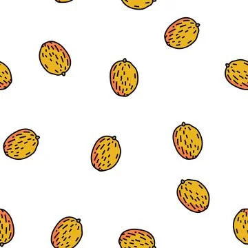 Melon yellow one vector seamless pattern Stock Illustration