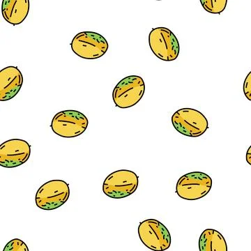 Melon yellow vector seamless pattern 库存插图