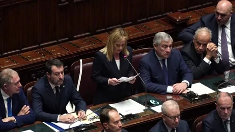 Meloni unpacks his government program before Parliament, ROME, IT - 25 Oct 2022 Stock-Footage 219865281
