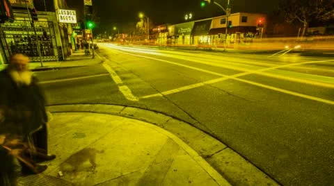 Melrose Ave Time Lapse Night Stock Footage 47132383