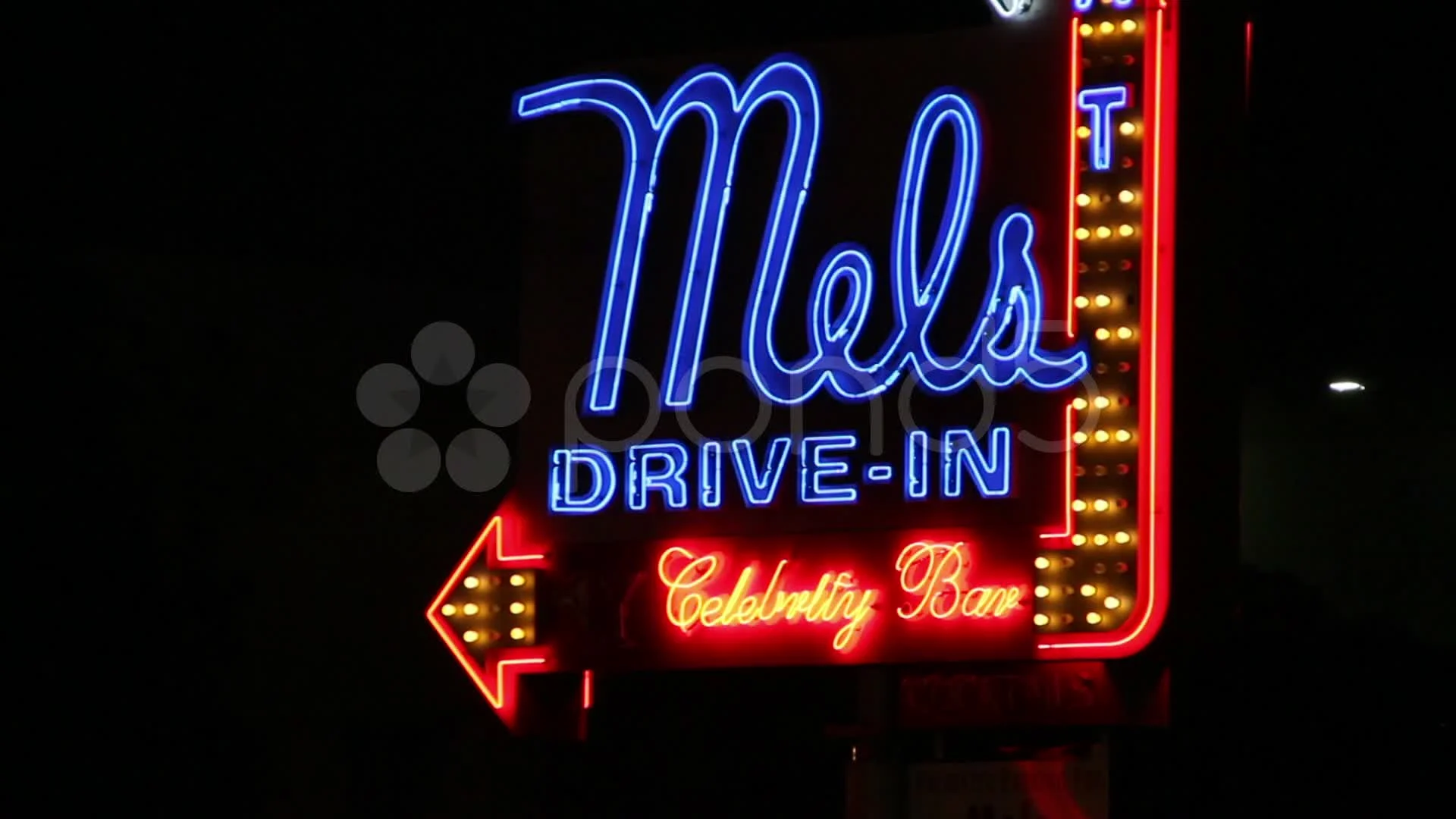 Mels Drive In Neon Sign Hollywood Hi Res Video