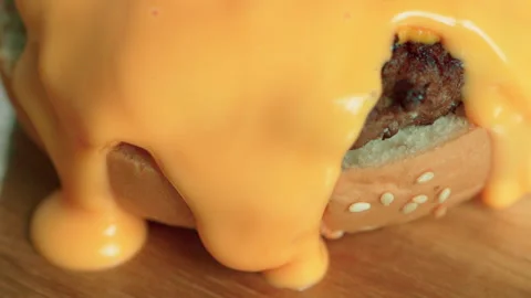 Melt cheese Hamburger Stock-Footage 158432214