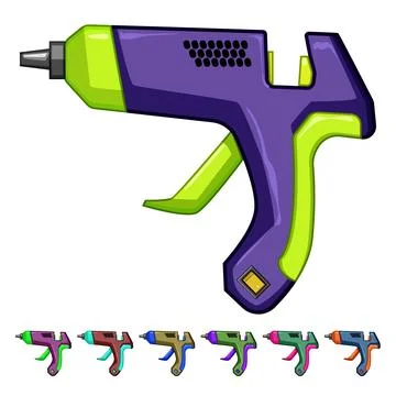 Melt glue gun cartoon vector graphic Stock Illustration