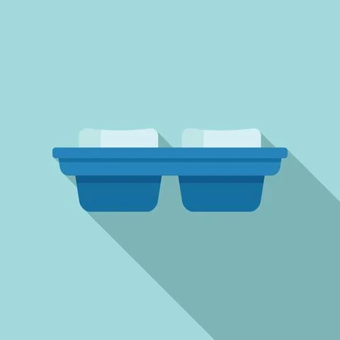 Melt ice cube tray icon flat vector. Water container 스톡 일러스트