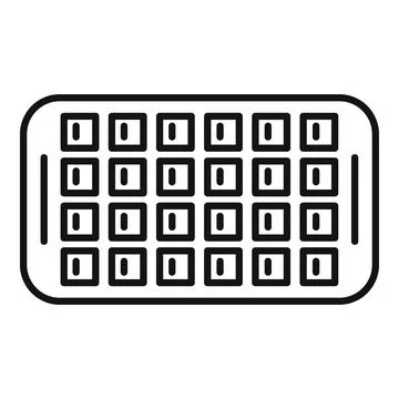 Melt ice cube tray icon outline vector. Water container Stock Illustration