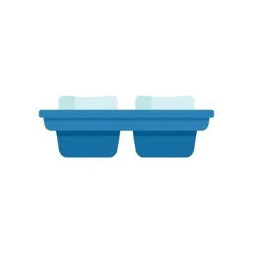 Melt ice cube tray icon flat vector. Water container Stock Illustration