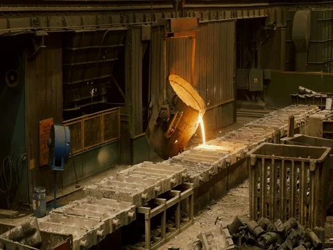 The melt is poured into molds Stock Footage 75584624