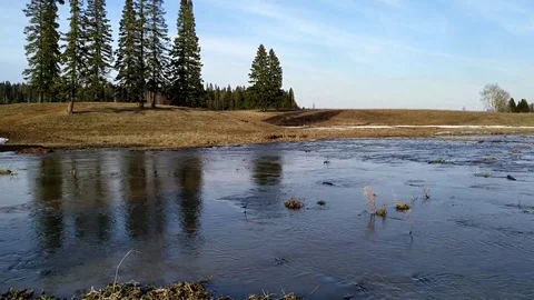 Melt water rivers Stock Footage 127676669