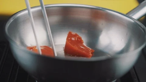 Melted butter on a pan Stock Footage 88716381