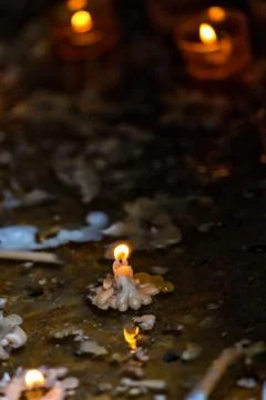 Melted candle Stock Photos