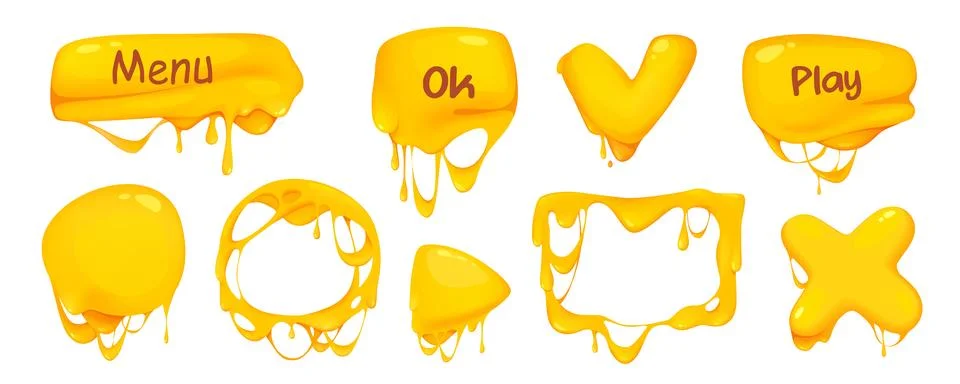 Melted Cheese Buttons Stock Illustration
