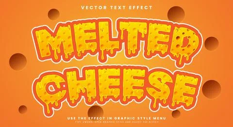 Melted Cheese editable text effect Template Stock Illustration