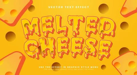 Melted Cheese editable text effect Template Illustrazione stock